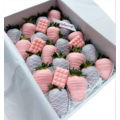 20pcs Pink & Purple with Mini Choc Bars Chocolate Strawberries Gift Box